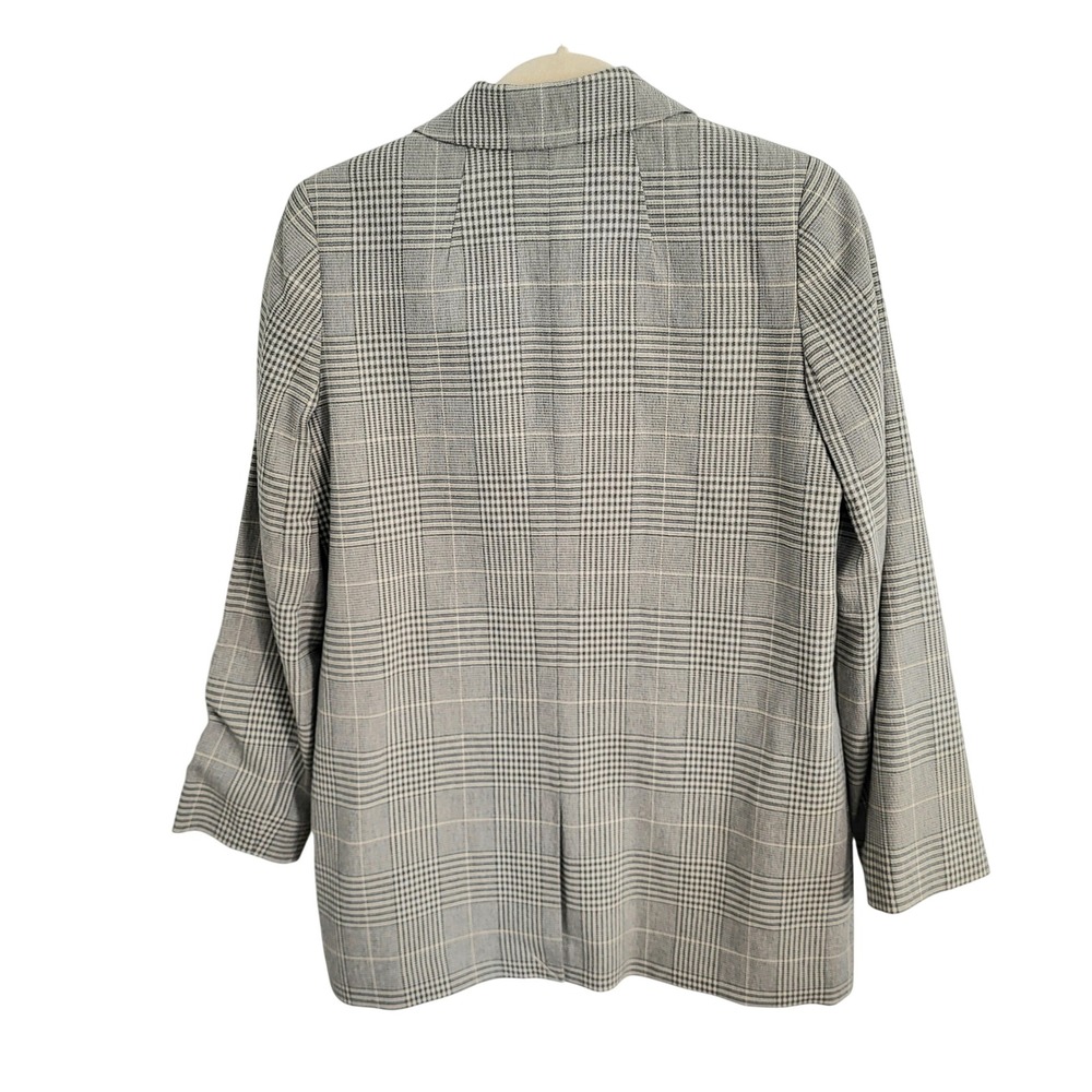 Madewell Dorest Blazer Jacket Galloway Plaid Gray Button Slouchy Oversized Small - Picture 4 of 9